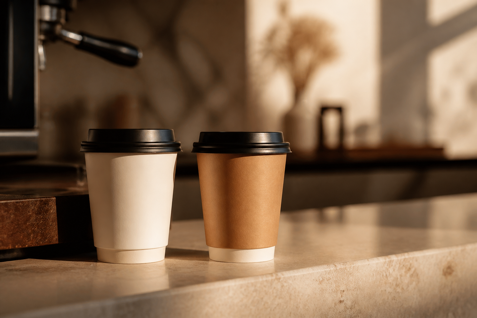 Two coffee cups representing a brand partnership